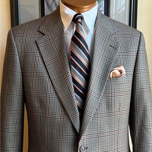 Brooks Brothers All Wool Multi-Colored Plaid Jacket Size 42R